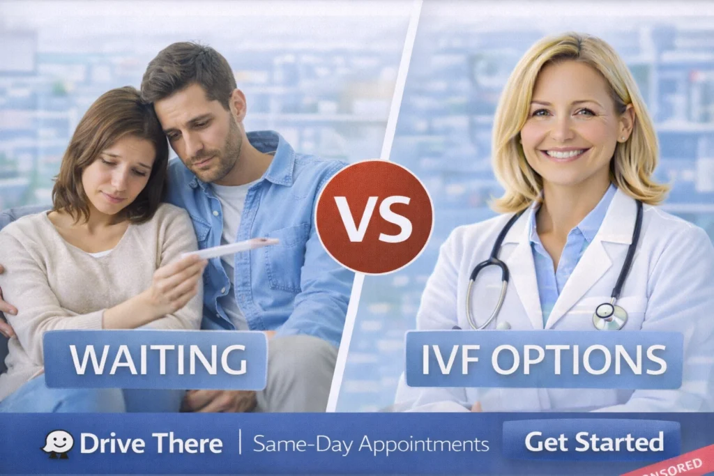 ivf clinic ad example waiting