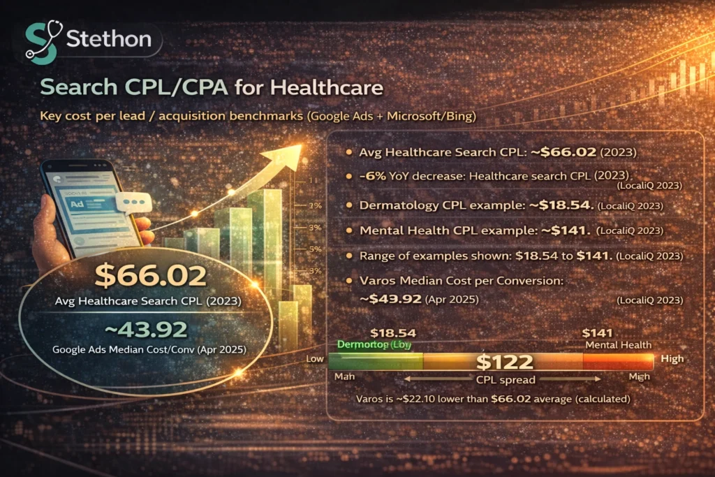 search cpl cpa statistics healthcare advertising