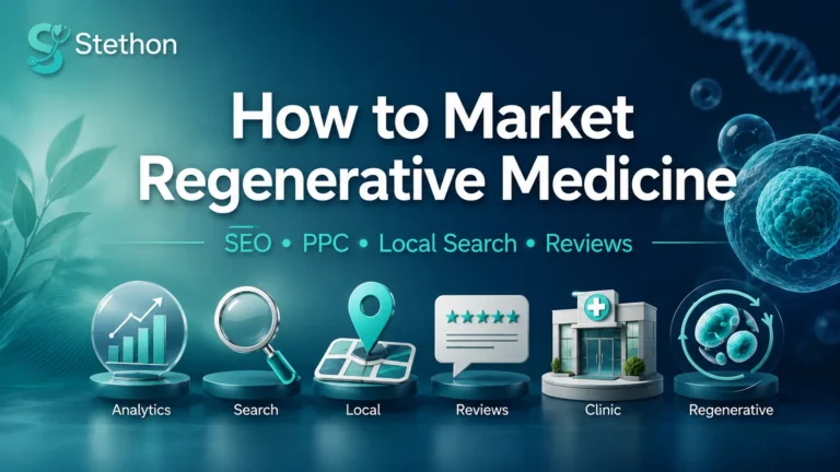 How to Market Regenerative Medicine in 2026 (Compliant) 3 How to market regenerative medicine across SEO, PPC, local search and reviews | Stethon Digital Marketing