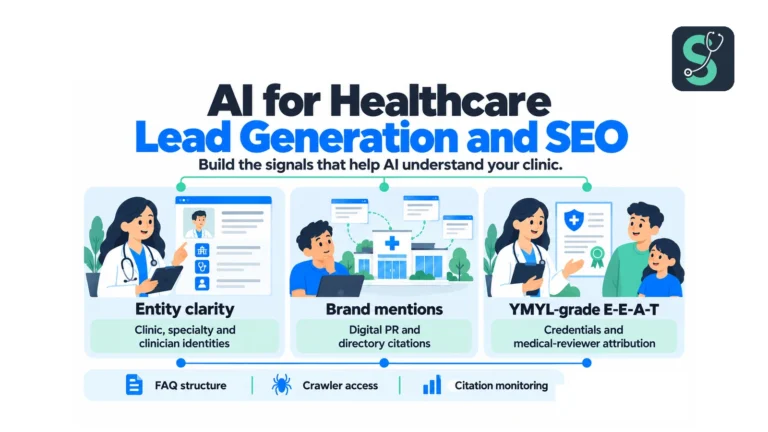 AI for Healthcare Lead Generation and SEO in 2026 6 AI for Healthcare Lead Generation and SEO infographic | Stethon Digital Marketing