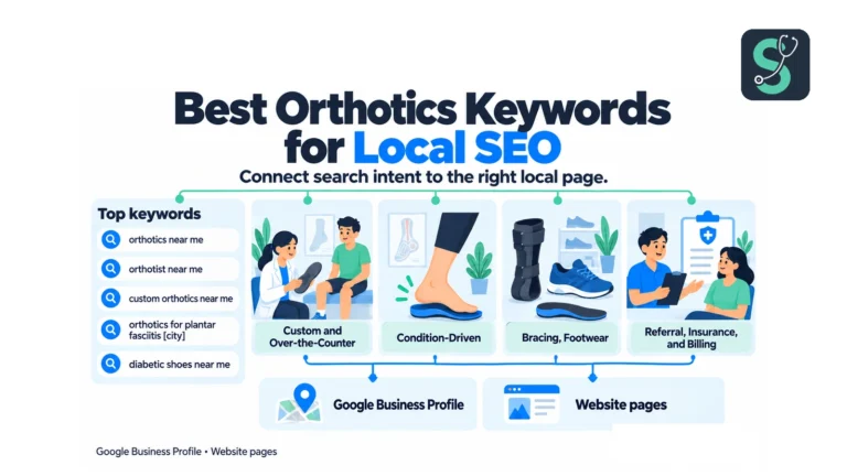 Best Orthotics Keywords for Local SEO in 2026 5 Best Orthotics Keywords for Local SEO infographic | Stethon Digital Marketing