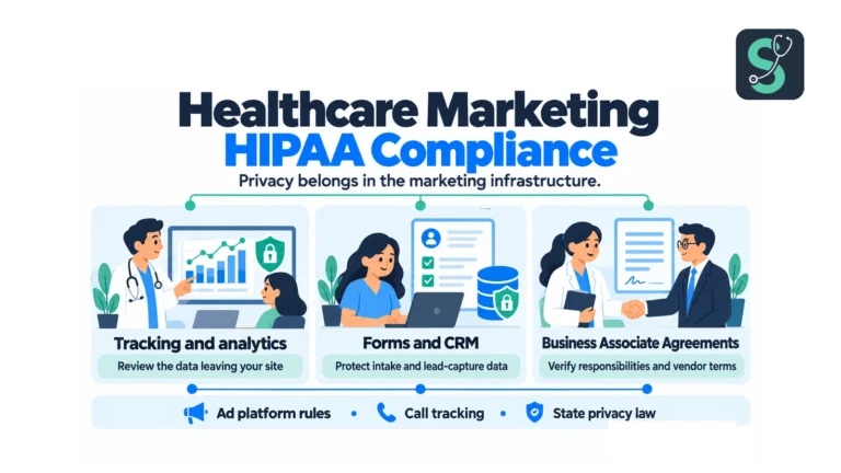 How Healthcare Marketing Agencies Handle HIPAA, Privacy & Compliance 5 Healthcare Marketing HIPAA Compliance infographic | Stethon Digital Marketing
